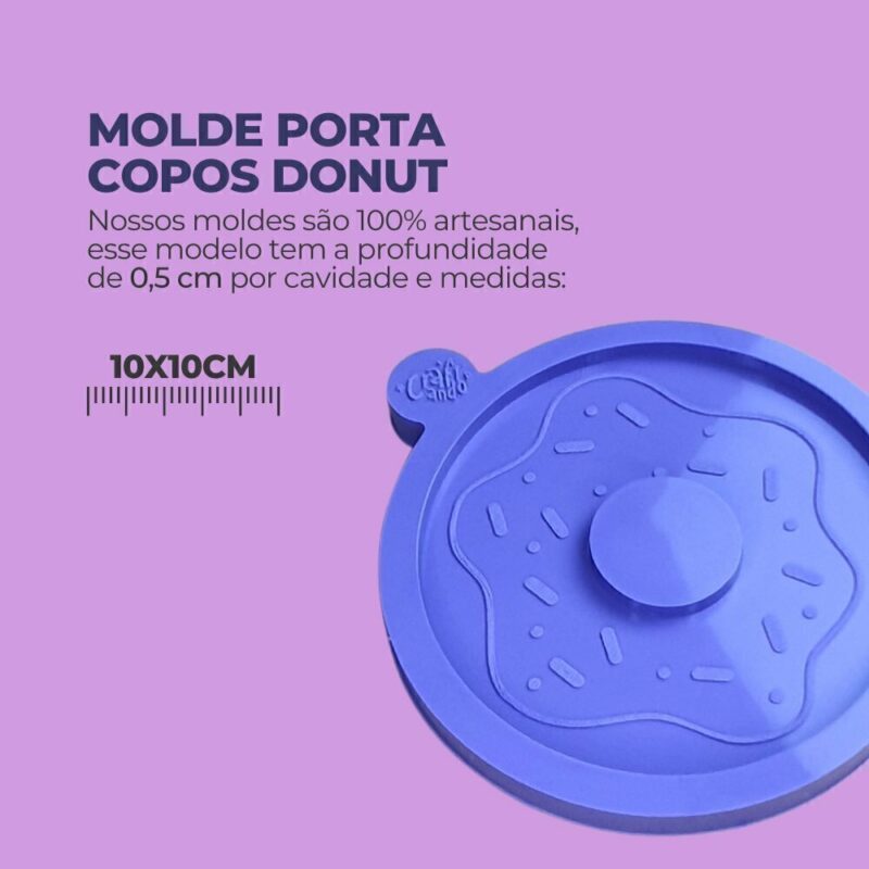Molde de Silicone Para Resina Epóxi Porta Copos Donut - Imagem 2