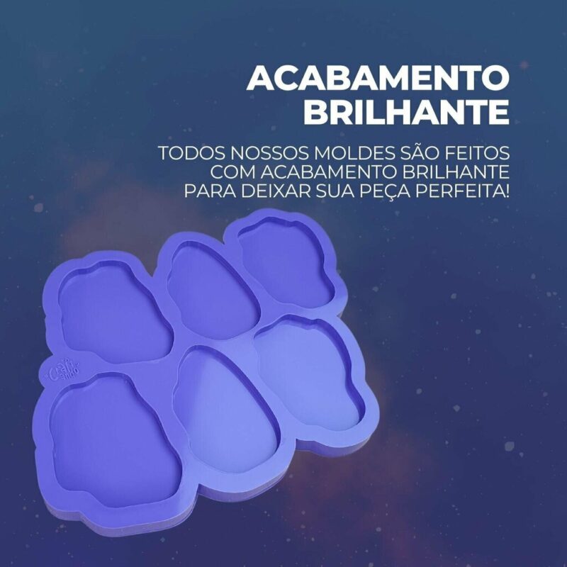 Molde de Silicone Para Resina Epóxi Trio de Formas Abstratas - Imagem 3