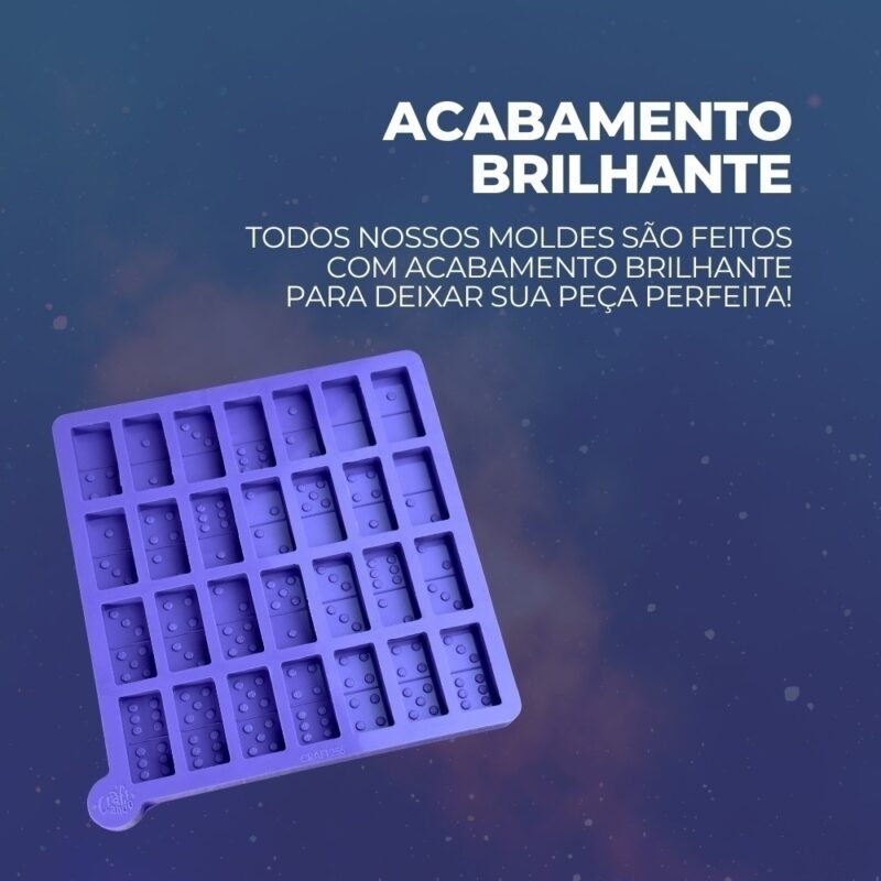 Molde de Silicone Para Resina Epóxi Dominó com Espessura de 8mm - Imagem 3