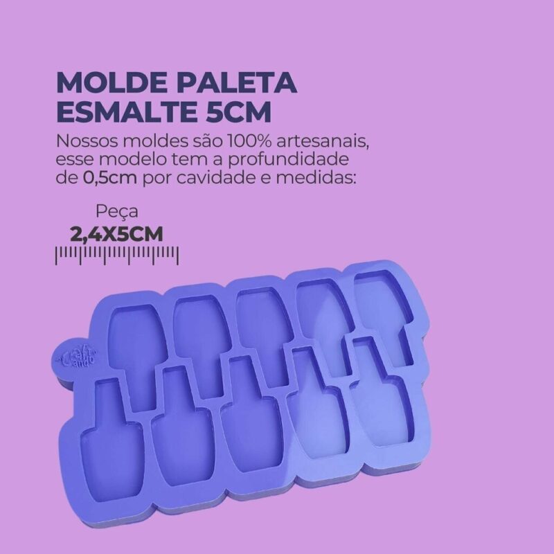 Molde de Silicone Para Resina Epóxi Paleta Esmalte 5cm - Imagem 2