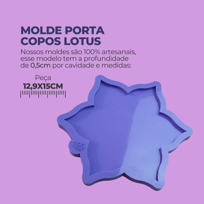 Molde de Silicone Para Resina Epóxi Porta Copos Lotus - Imagem 2