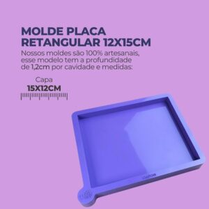 Molde de Silicone Para Resina Epóxi Placa Retangular 12x15cm - Image 2