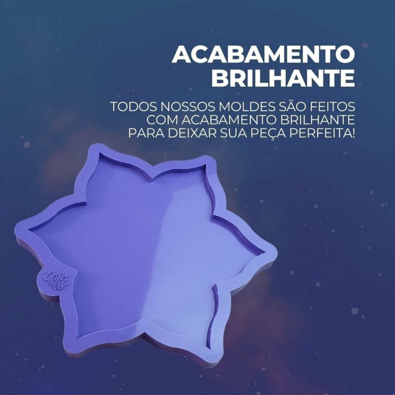 Molde de Silicone Para Resina Epóxi Porta Copos Lotus - Imagem 3