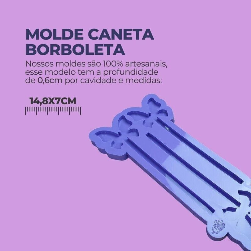 Molde de Silicone Para Resina Epóxi Caneta Borboleta - Imagem 2