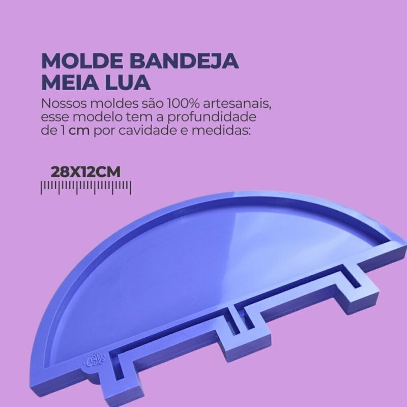Molde de Silicone Para Resina Epóxi Bandeja Meia Lua - Image 2