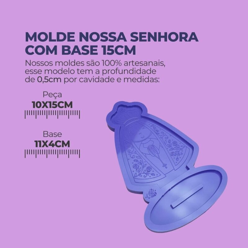 Molde de Silicone Para Resina Epóxi Nossa Senhora com Base 15cm - Imagem 2
