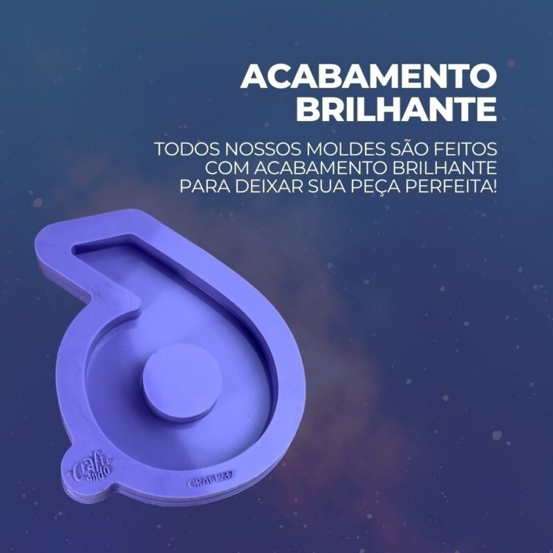 Molde de Silicone Para Resina Epóxi Número 6 com 10cm - Imagem 3
