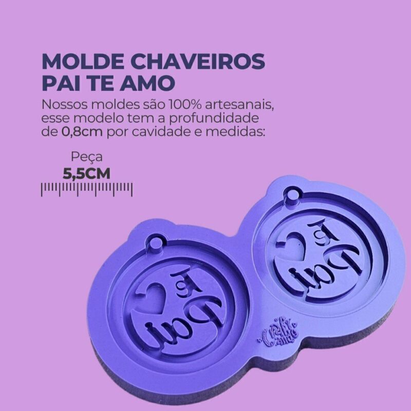 Molde de Silicone Para Resina Chaveiros Pai Te Amo - Imagem 2