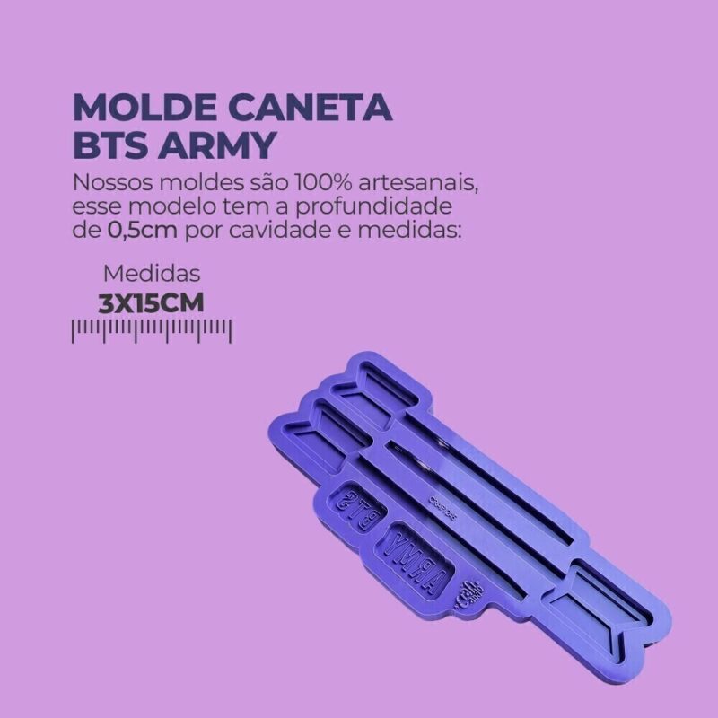 Molde de Silicone Para Resina Epóxi Caneta BTS Army - Imagem 2