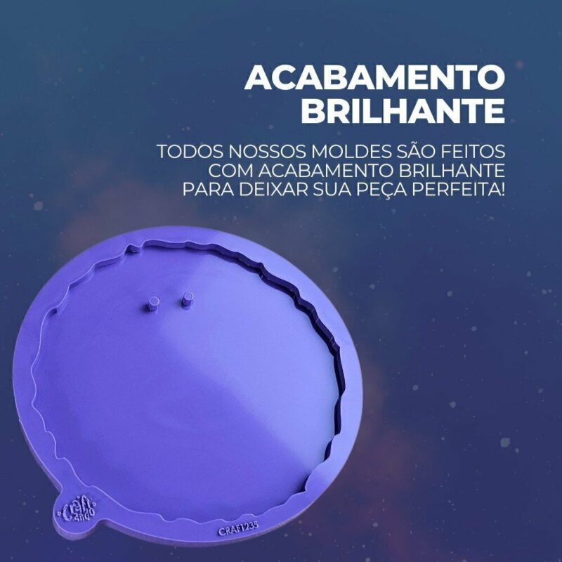 Molde de Silicone Para Resina Porta Aliança Geodo Furo Superior - Imagem 3