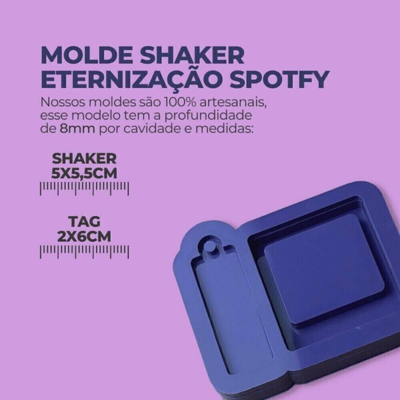Molde de Silicone Para Resina Epóxi Eternização Spotify Shaker - Imagem 2