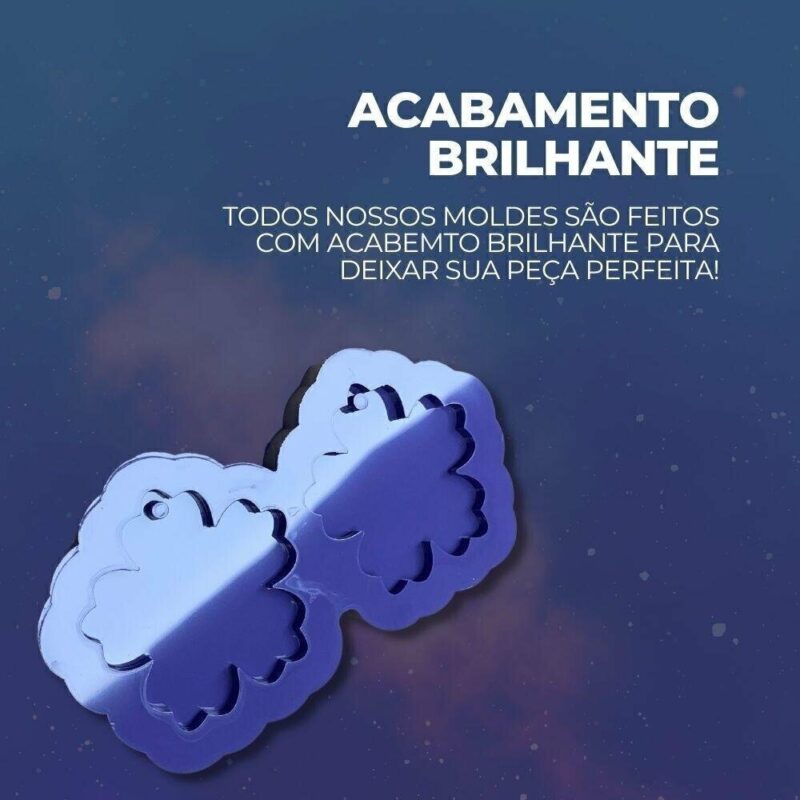 Molde de Silicone Para Resina Epóxi Chaveiro Flor - Imagem 3