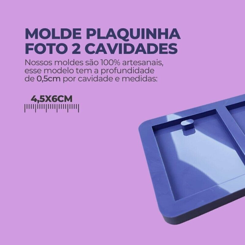 Molde de Silicone Para Resina Epóxi Retangular Plaquinha de Foto - Imagem 2