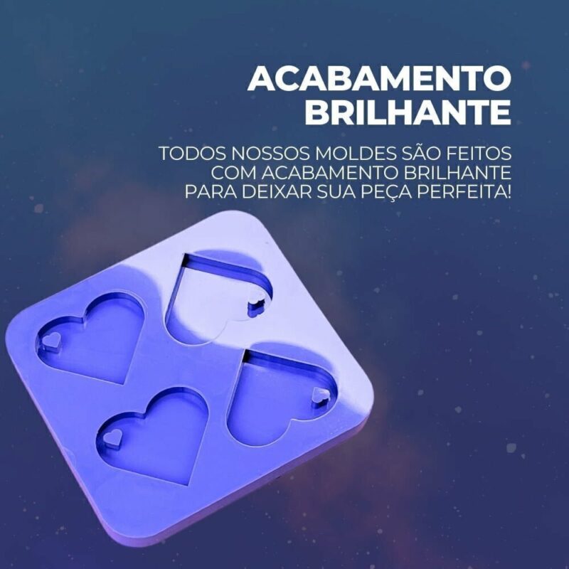 Molde de Silicone Para Resina Epóxi Coração Pequeno, Chaveiros, Pingentes - Imagem 3
