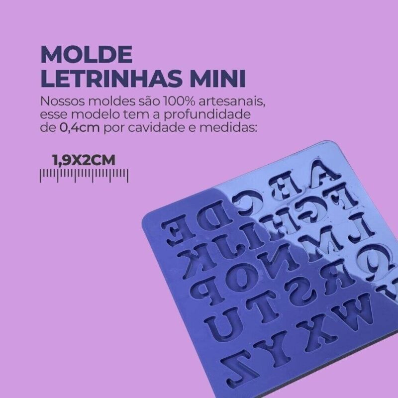 Molde de Silicone Para Resina Epóxi Letras Mini - Imagem 3