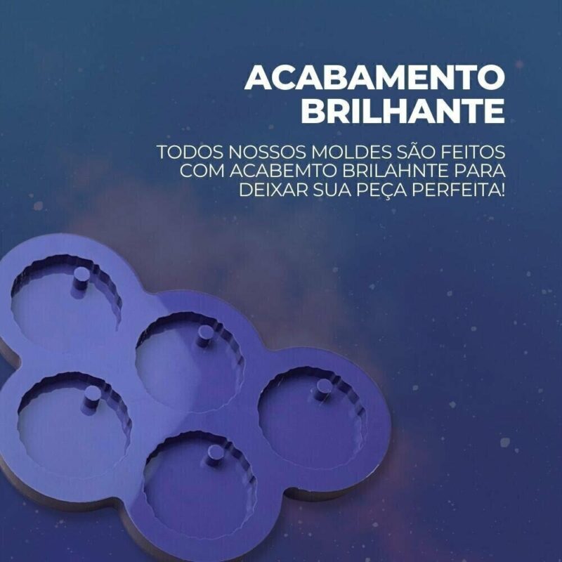 Molde de Silicone Para Resina Epóxi Redondo Geodo 4cm - Imagem 3