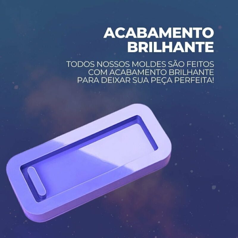 Molde de Silicone Para Resina Epóxi Tag Retangular Chaveiro - Imagem 3