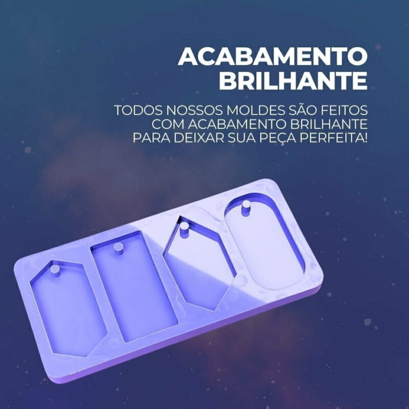 Molde de Silicone Para Resina Epóxi Pingentes Chaveiros Brincos - Imagem 3