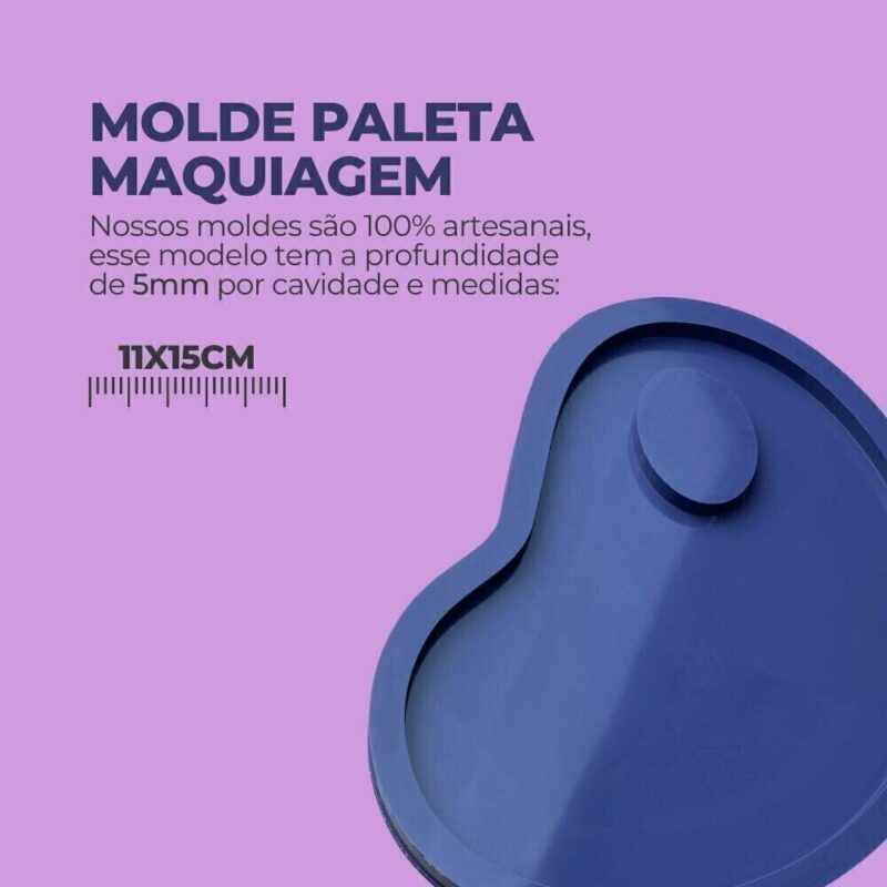 Molde de Silicone Para Resina Epóxi Paleta Maquiagem - Imagem 2