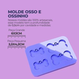 Molde de Silicone Para Resina Epóxi Osso E Ossinho Plaquinha Chaveiro - Image 2