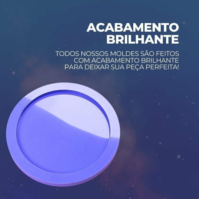 Molde de Silicone Para Resina Epóxi Eternização Redondo Porta Copos - Imagem 3