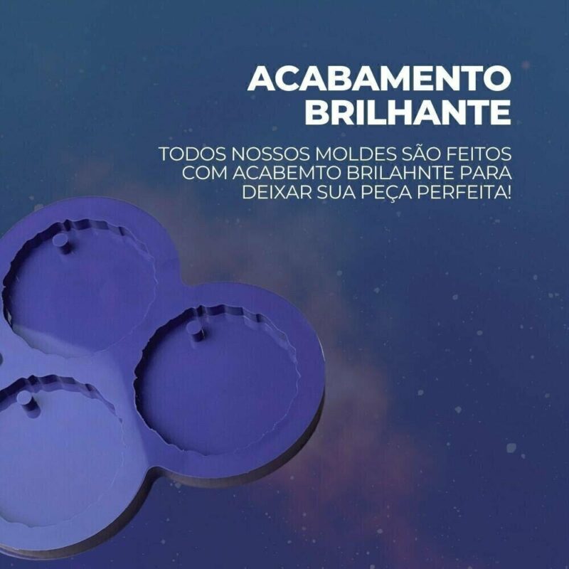 Molde de Silicone Para Resina Epóxi Redondo Geodo 5cm - Imagem 3