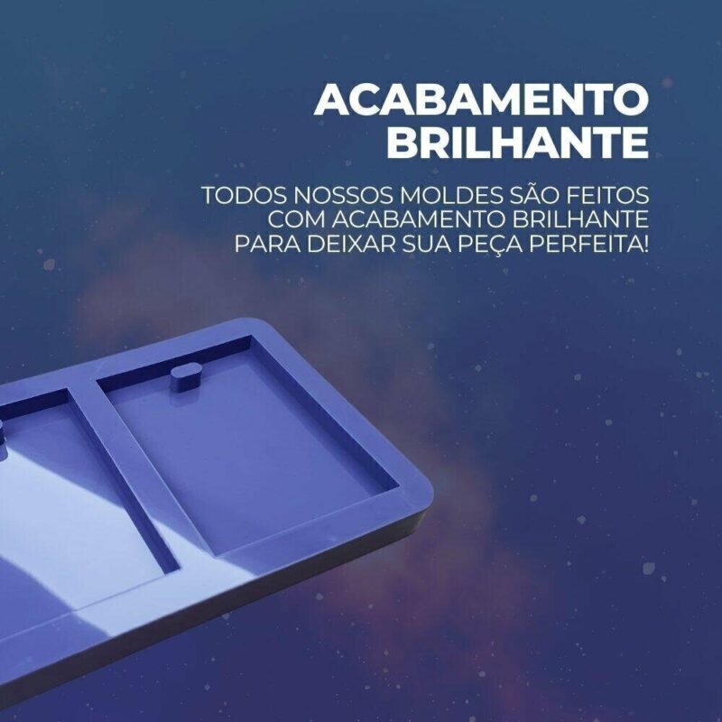 Molde de Silicone Para Resina Epóxi Retangular Plaquinha de Foto - Imagem 3