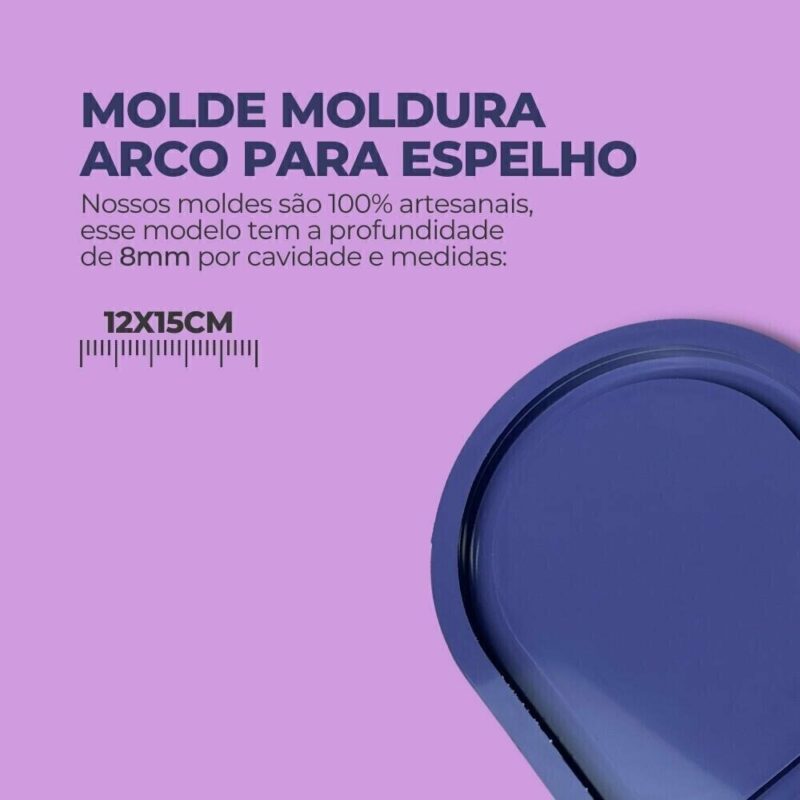 Molde de Silicone Para Resina Epóxi Moldura Arco Espelho - Imagem 2