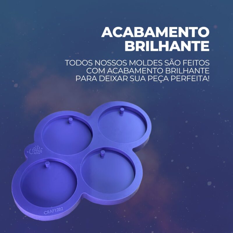 Molde de Silicone Para Resina Epóxi Redondo Com Furo 5,5cm - Imagem 3