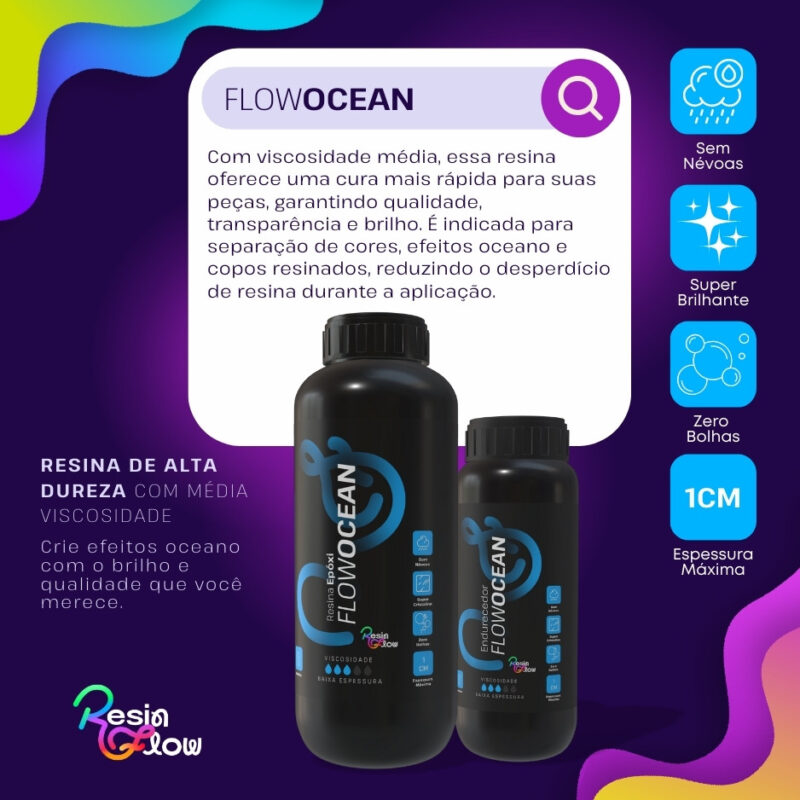Resina Epoxi Rígida FlowOcean Média Viscosidade 450g - Imagem 2