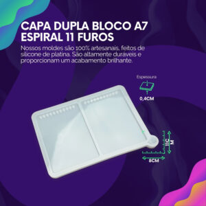 Molde de Silicone Para Resina Capa Bloco A7 Espiral 11 Furos - Image 2