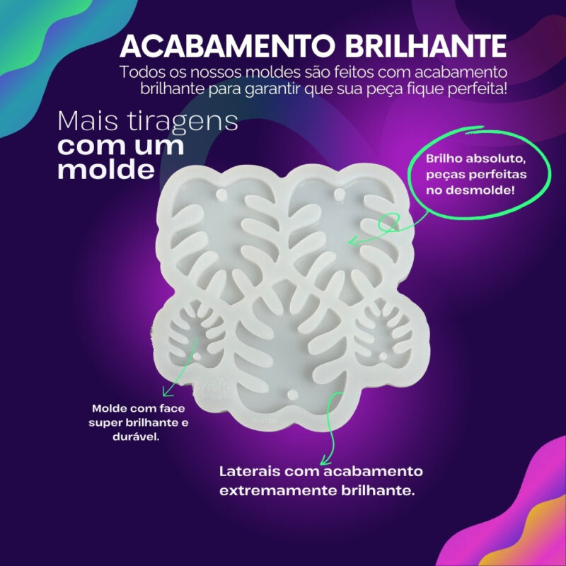Molde de Silicone Para Resina Epóxi Brincos e colar Costela de Adão - Imagem 3