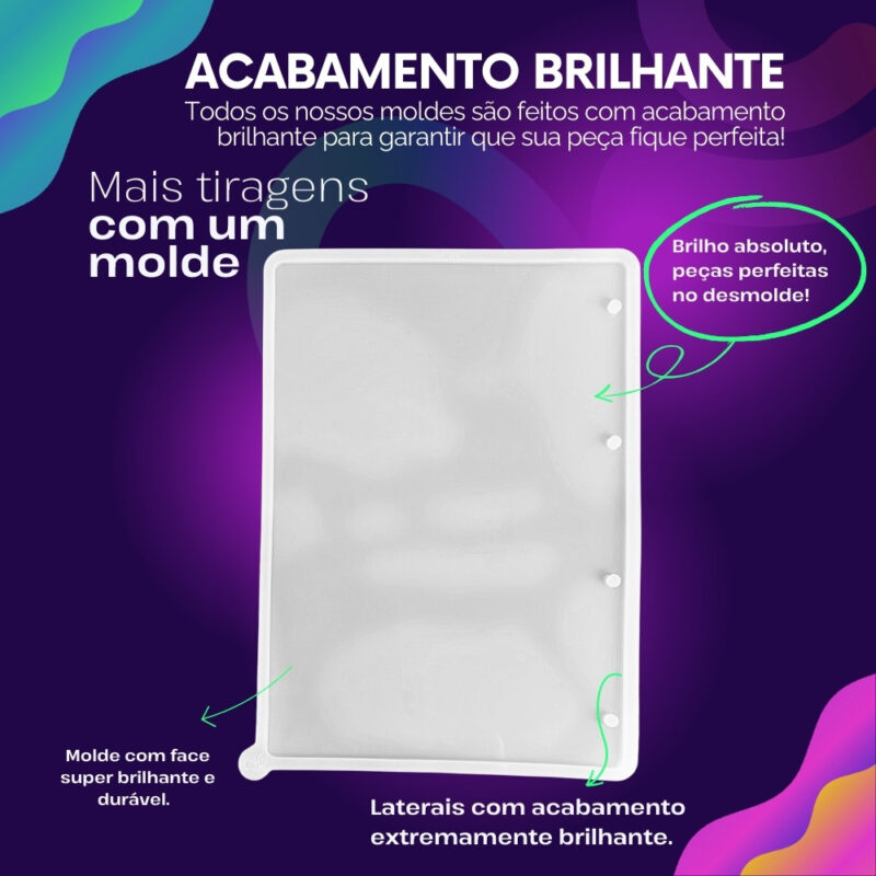 Molde de Silicone Para Resina Epóxi Capa Fichário A4 - Imagem 3
