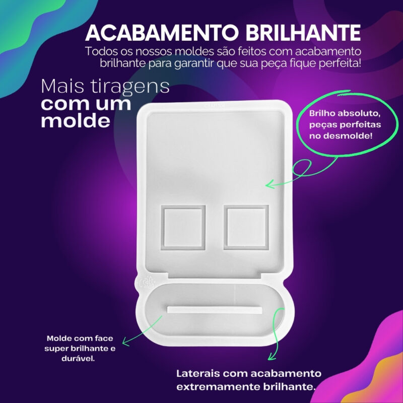Molde de Silicone Para Resina Epóxi Placa Pix Duplo QR - Image 3