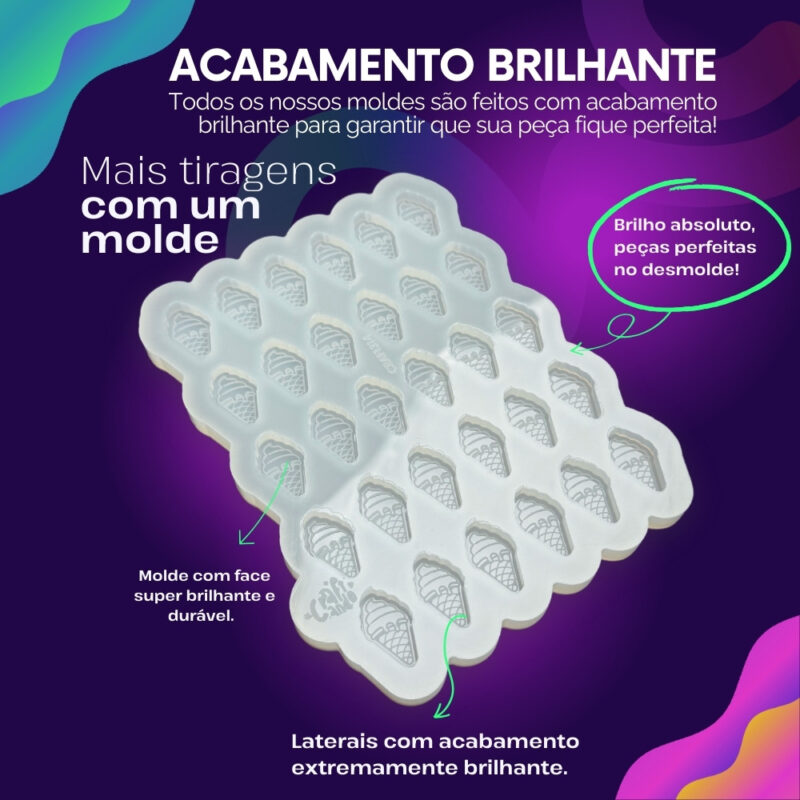 Molde de Silicone Para Resina Epóxi Paleta Mini Sorvete 2,5cm - Imagem 3