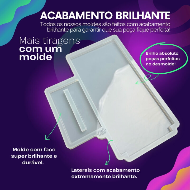 Molde de Silicone Para Resina Epóxi Placa PIX 10cm x 20cm - Imagem 3