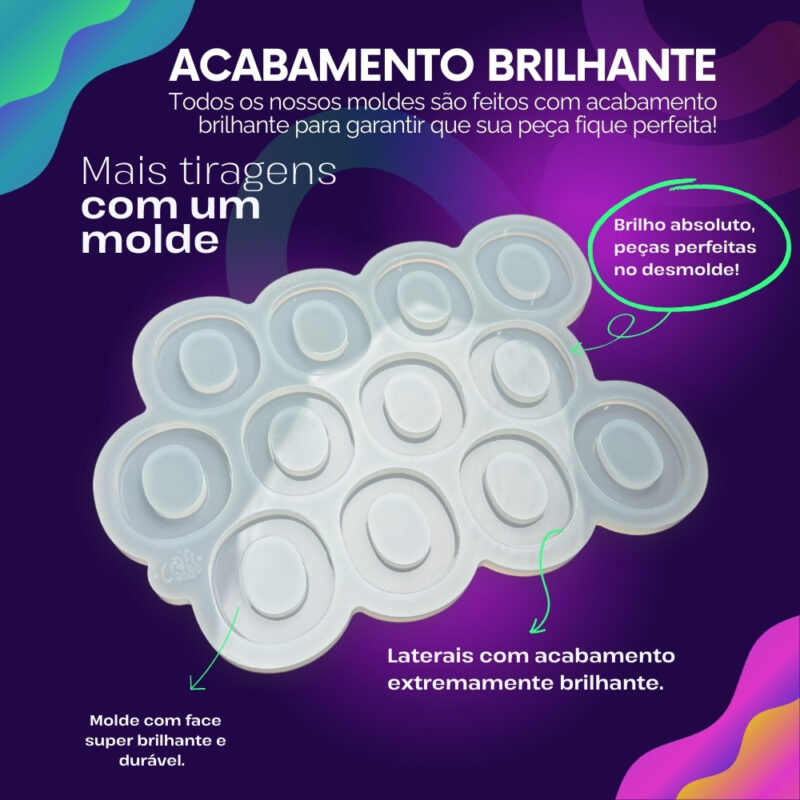 Molde de Silicone Para Resina Paleta Letra O 4cm - Imagem 3