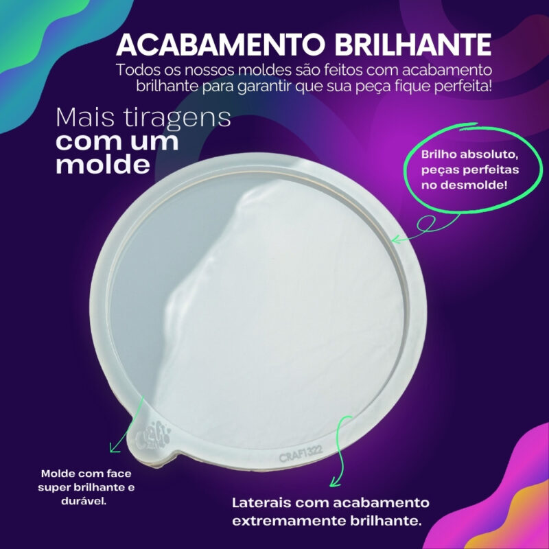 Molde de Silicone Para Resina Porta Aliança Redondo 13cm - Imagem 3