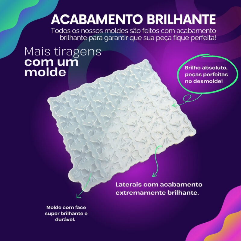 Molde de Silicone Para Resina Aplique 30 Borboletas 3x3cm - Imagem 3