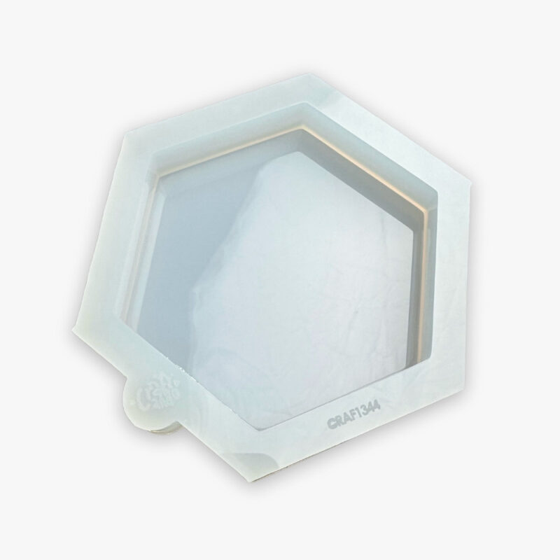 Molde de Silicone Para Resina Eternização Hexagonal Fundo 12cm