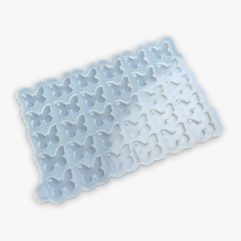 Molde de Silicone Para Resina Paleta Borboleta Com Furo 30cav