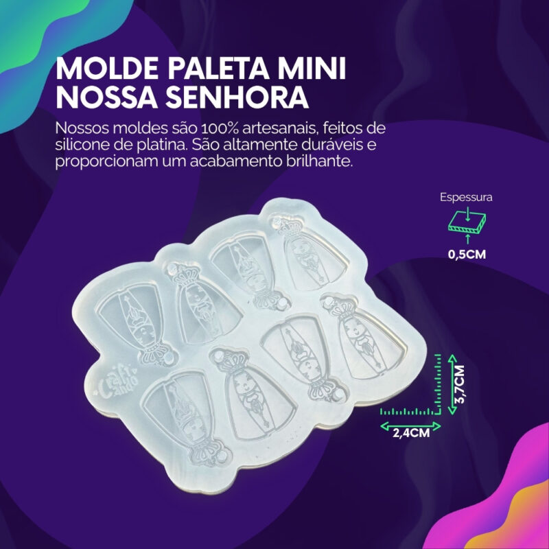 Molde de Silicone Para Resina Paleta Nossa Senhora - Imagem 2