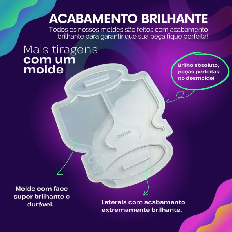 Molde de Silicone Para Resina Troféu / Premio Escudo 11cm - Imagem 3