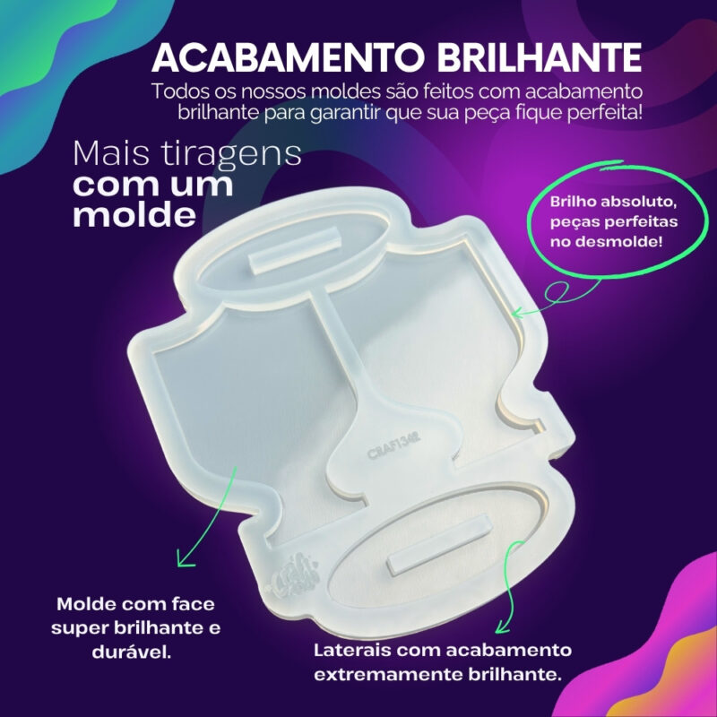 Molde de Silicone Para Resina Troféu / Premio Escudo 8cm - Imagem 3