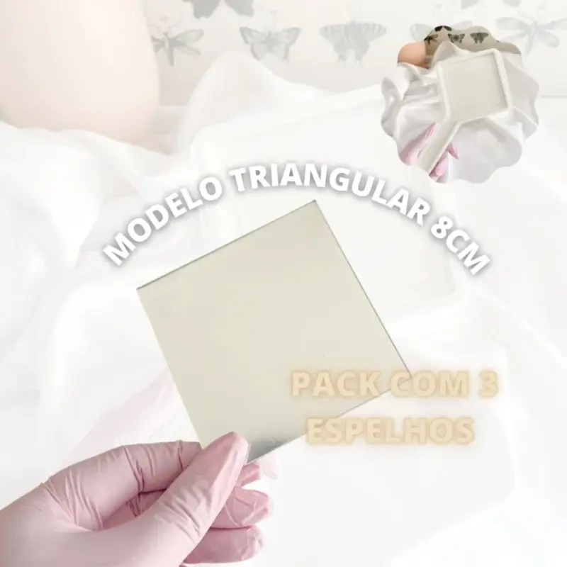 Acrílico Espelhado Para Espelho Triangular (Moldes da Gê) - 3 Unidades