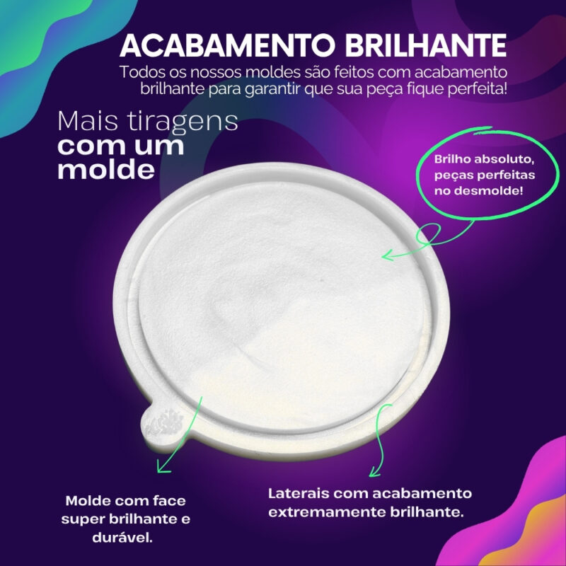 Molde de Silicone Para Resina Bandeja Redonda 15cm - Imagem 3