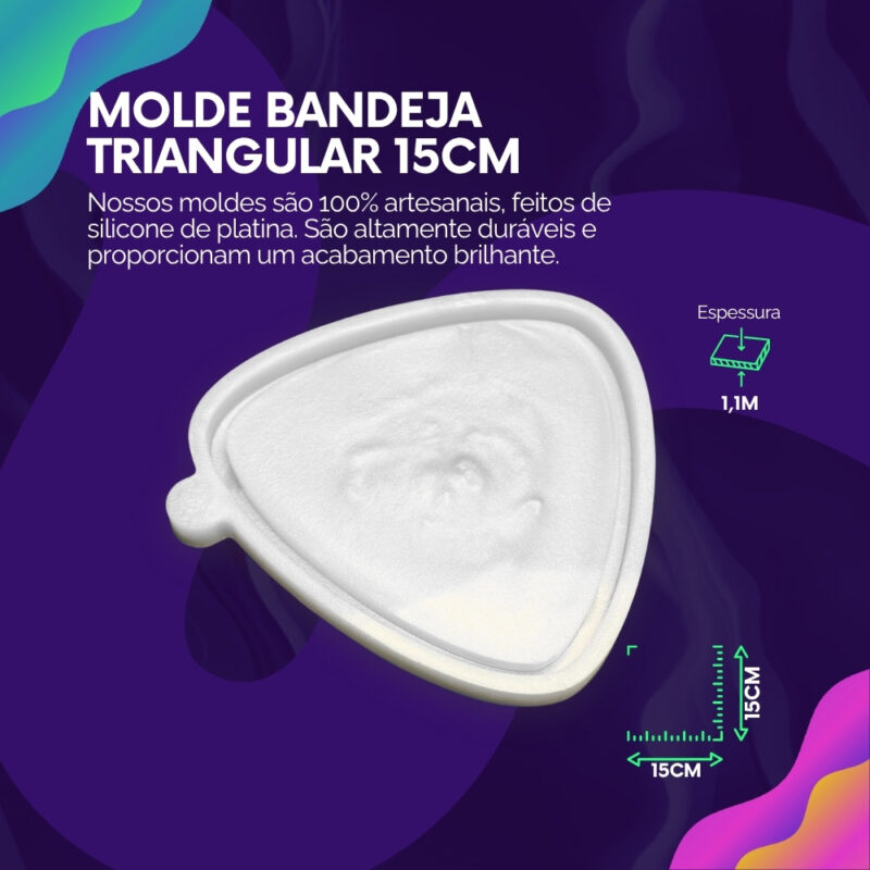 Molde de Silicone Para Resina Bandeja Triangular 15cm - Imagem 2