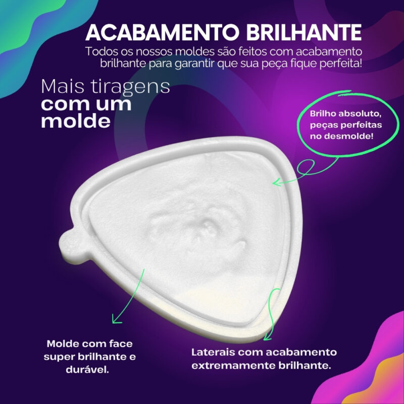 Molde de Silicone Para Resina Bandeja Triangular 15cm - Imagem 3