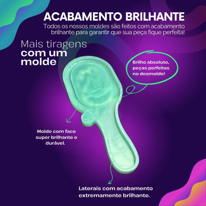 Molde de Silicone Para Resina Espelho Clássico Grande 20cm - Imagem 3