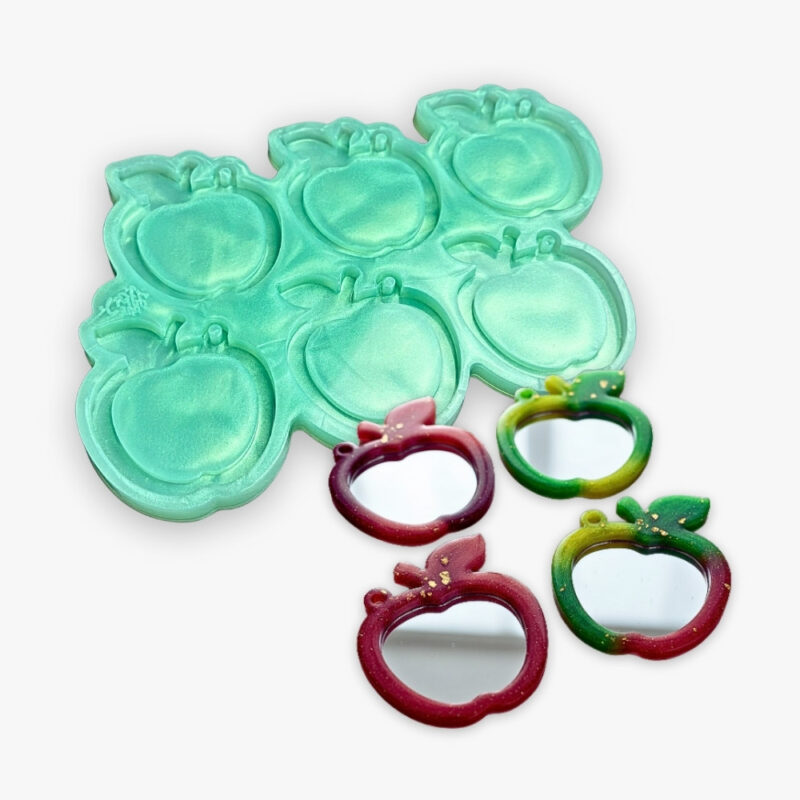 Molde de Silicone Para Resina Espelho Mini Maça Professor 5x6cm